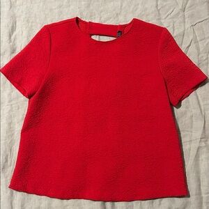 Zara Red Textured Blouse